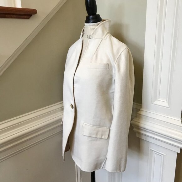 NWT JCrew Leighton Blazer Jacket Womens 4 Cream Ivory Double Faced Wool BJ930 - Picture 9 of 14